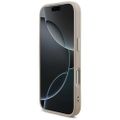 Puzdro Guess Case Magsafe 4G PU Leather s trojuholníkovým logom a zlatým kovovým rámom fotoaparátu pre iPhone 17 Pro ružové