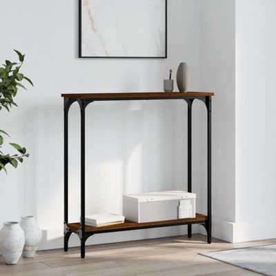 vidaXL Konzolový stolík hnedý dub 75x22,5x75 cm kompozitné drevo
