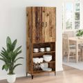 vidaXL Highboard Staré drevo 69,5 x 34 x 180 cm Kompozitné drevo