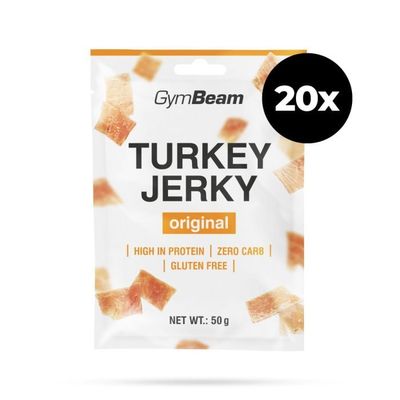 Sušené mäso Turkey Jerky - GymBeam, 20 x 50 g