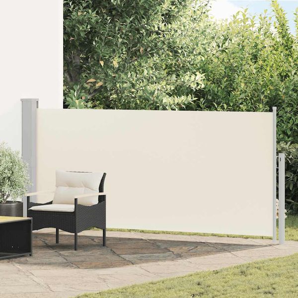 vidaXL Zaťahovacia bočná markíza 140 x 300 cm krémová
