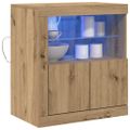 vidaXL LED komoda Hnedá 60,5 x 37 x 67 cm Kompozitné drevo