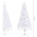 vidaXL Rohový umelý vianočný stromček biely 180 cm PVC