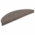 vidaXL Schodové rohože, samolepiace, 15 ks, 56x17x3 cm, béžové, polkruhové