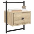 vidaXL Nočné skrinky nástenné 2 ks dub sonoma 35x30x51cm kompoz. drevo