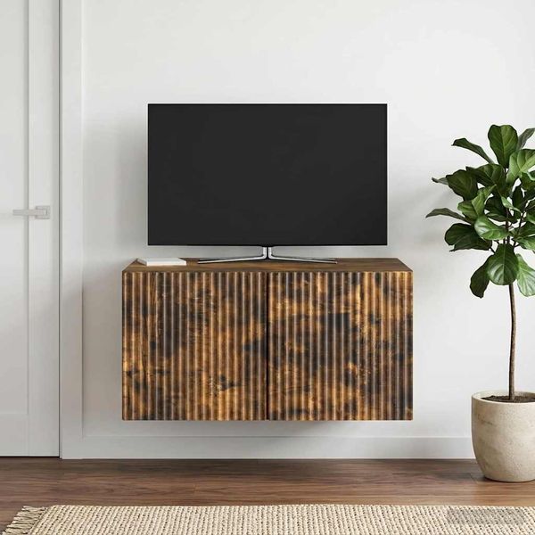 vidaXL Nástenná TV skrinka Nástenný Dymový dub 59,5 x 41 x 30 cm
