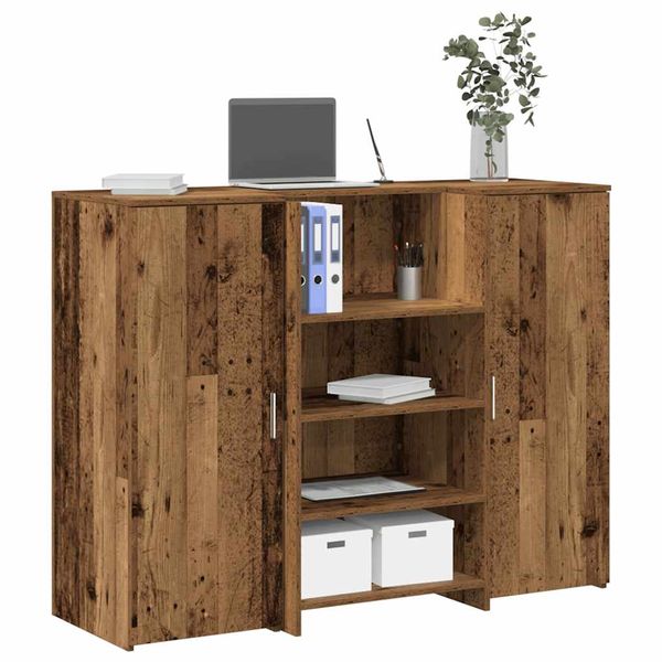 vidaXL Recepčný stôl staré drevo 135x50x103,5 cm kompozitné drevo