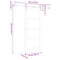 vidaXL Posuvné dvere 83 x 202 cm Masívne borovicové drevo a sklo Biela