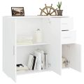 vidaXL Komoda biela 91x29,5x75 cm spracované drevo