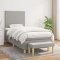 vidaXL Posteľný rám boxsping s matracom bledosivý 80x200 cm látka