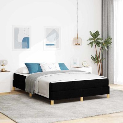 vidaXL Posteľ s pružinovým rámom s matracmi Čierna 160 x 200 cm látka