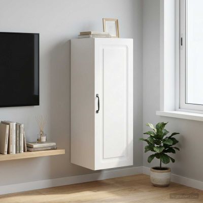 vidaXL Nástenná skrinka 33 x 34,5 x 90 cm Kompozitné drevo Biela