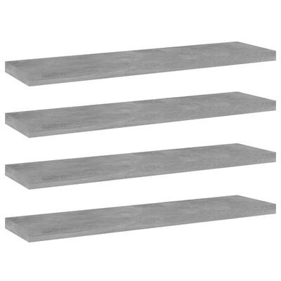 vidaXL Prídavné police 4ks, betónovo sivé 40x10x1,5cm kompozitné drevo