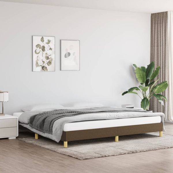 vidaXL Posteľ bez matraca tmavohnedá 200x200 cm látka