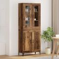 vidaXL Highboard Staré drevo 69,5 x 34 x 180 cm Kompozitné drevo
