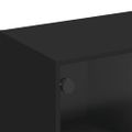 vidaXL TV skrinka so sklenenými dvierkami čierna 102x37x42 cm