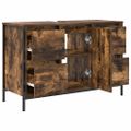 vidaXL Skrinka pod umývadlo so zásuvkami dub dymový 90x34,5x60 cm