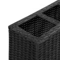 vidaXL Vyvýšený záhradný záhon+4 nádoby 80x22x79 cm, polyratan, čierny
