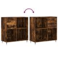 vidaXL Skrinka na platne dymový dub 84,5x38x48 cm kompozitné drevo