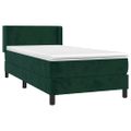 vidaXL Posteľný rám boxsping s matracom tmavozelený 100x200 cm zamat