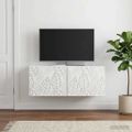 vidaXL Nástenná TV skrinka 98 x 41 x 30 cm Biela Kompozitné drevo