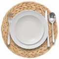 vidaXL Kruhové tkané prestieranie 10 ks Prírodná Ø 30 cm Kruhový