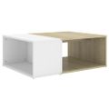 vidaXL Konferenčný stolík biely a dub sonoma 90x67x33 cm drevotrieska