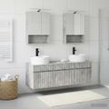 vidaXL Set kabinetov do kúpeľne 5 pcs Betónovo sivá 50 x 14,5 x 70 cm