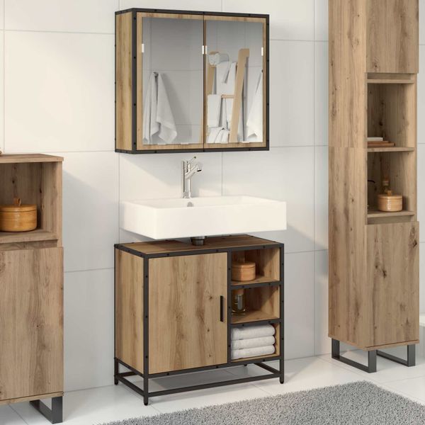 vidaXL Sada kúpeľňového nábytku 2 pcs Remeselný dub Kompozitné drevo