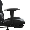 vidaXL Masážna herná stolička s podnožkou čierna umelá koža