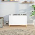 vidaXL Skrinka na platne lesklá biela 74,5x38x48 cm kompozitné drevo