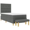 vidaXL Posteľ s pružinovým rámom Tmavo šedá 200 x 80 cm látka