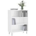 vidaXL Knižnica vysoký lesk biela 69,5x32,5x90 cm kompozitné drevo