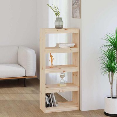 vidaXL Knižnica/deliaca stena 60x30x135,5 cm masívna borovica