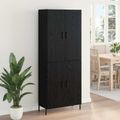 vidaXL Highboard Čierny dub 69,5 x 34 x 180 cm Kompozitné drevo