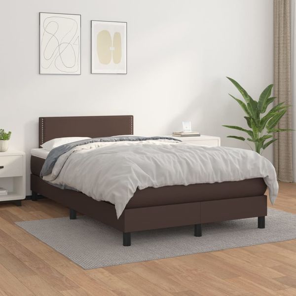 vidaXL Boxspring posteľ s matracom hnedá 120x200 cm umelá koža