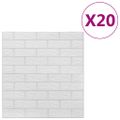 vidaXL 3D tapeta tehly samolepiaca 20 ks biela