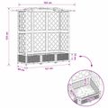 vidaXL Vyvýšený záhon s mriežkou a strechou Sivá 163 x 40 x 123 cm PP