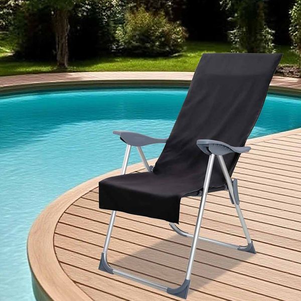 vidaXL Vonkajšie uteráky na stoličky 2 pcs Čierna 130 x 60 cm