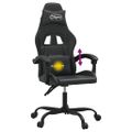 vidaXL Otočná herná stolička čierna umelá koža