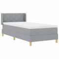 vidaXL Posteľ s pružinovým rámom Svetlosivá 200 x 90 cm látka