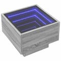 vidaXL Bočný stolík s LED sivá sonoma 40x40x30 cm kompozitné drevo