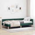 vidaXL Rohový rám postele Tmavozelená 90 x 190 cm látka