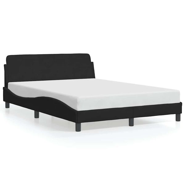 vidaXL Rám postele Dover čierny 135x190 cm zamatový