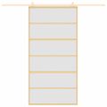 vidaXL Posuvné dvere zlaté 102,5x205 cm matné ESG sklo a hliník