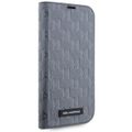 Puzdro Karl Lagerfeld pre iPhone 14 6,1" KLBKP14SSAKLHPG strieborná BT Saffiano Mono
