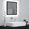 vidaXL Kúpeľňové zrkadlo s LED, čierne 40x8,5x37 cm, akryl