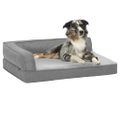 vidaXL Ergonomický matrac pre psa 60x42 cm ľanový vzhľad flís šedý