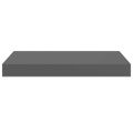 vidaXL Plávajúce nástenné police 2 ks, lesklé sivé 40x23,5x3,8 cm, MDF