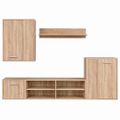 vidaXL Zostava TV skriniek Nástenný 5 pcs dub sonoma Kompozitné drevo